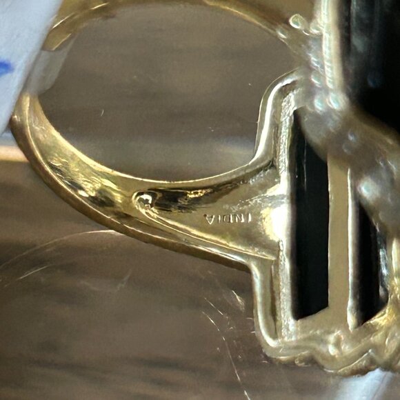 Rarities Carol Brodie Black ONYX White Topaz & Zircon Ring 7 NWT - Picture 7 of 8